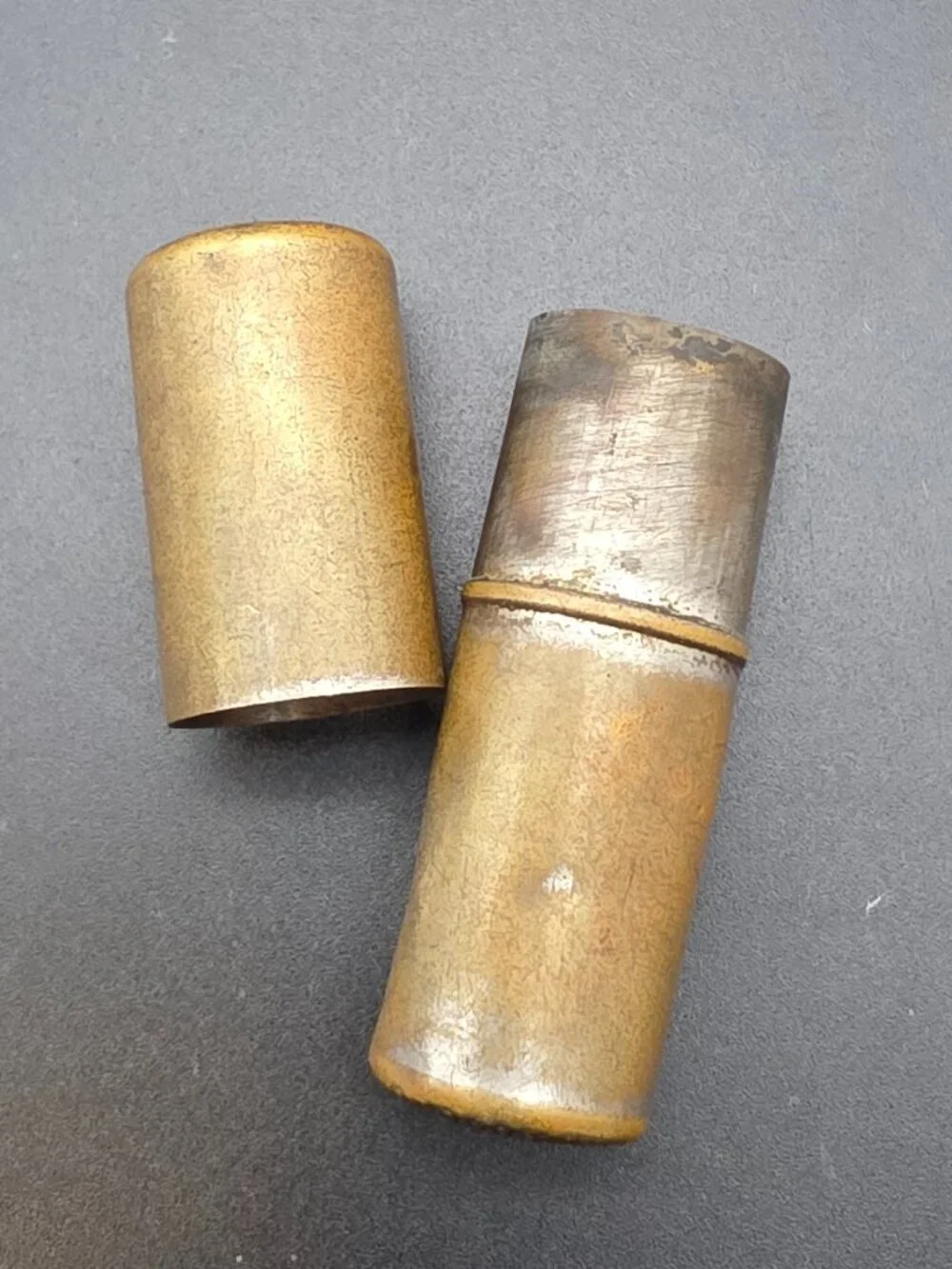 Vintage Gold Tone Metal Lipstick Tube Holder Case Floral Scroll Design